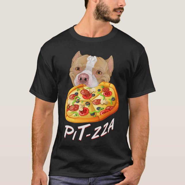 Camiseta ¡Pit-zza! Pit Bull & Pizza  (Anverso)