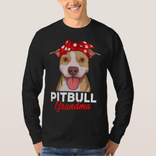 Camiseta Pitbull Abuela Pittie Perro Mamá Divertida Mujeres