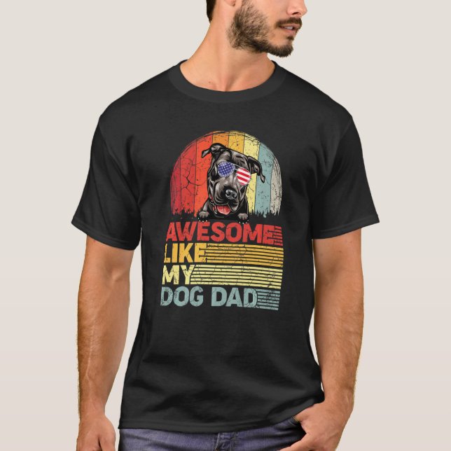 Camiseta Pitbull Afligido Increíble Como Mi Papá Perro (Anverso)