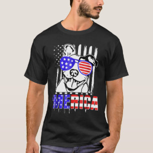 Camiseta Pitbull America Shirt Funny Merica Pit Bulldog