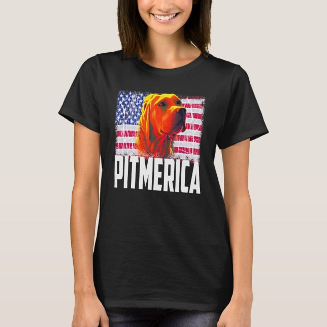 Camiseta Pitbull American Flag Dog Mom Dad Patriotic Terri (Anverso)