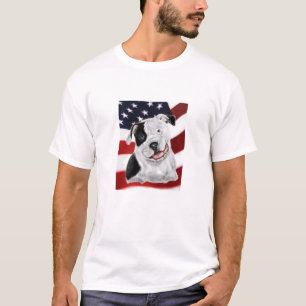 Camiseta Pitbull americano en la bandera americana