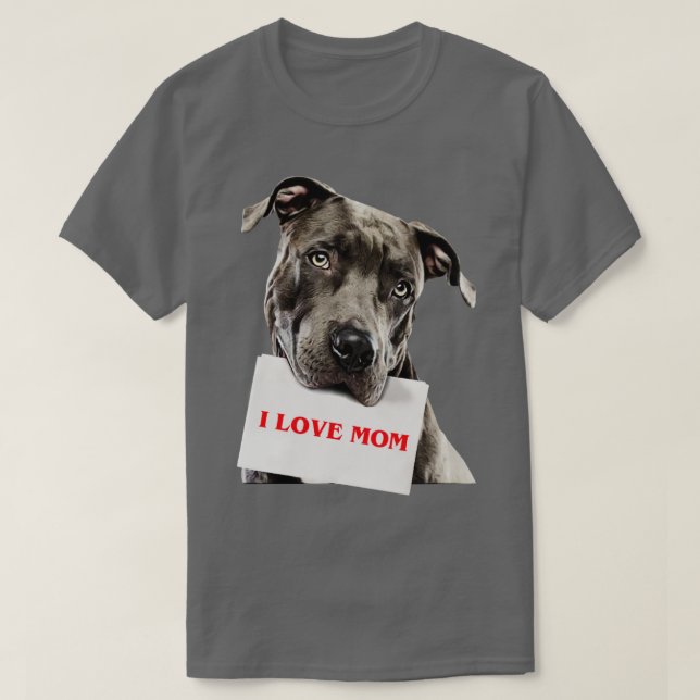 Camiseta Pitbull amo a mi mamá (Diseño del anverso)