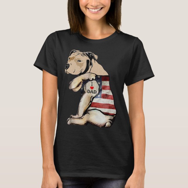 Camiseta Pitbull Amo El Día De Los Padres De Tattoo (Anverso)