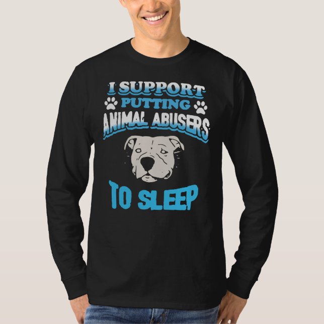 Camiseta Pitbull Apoyo Poner A Los Abusadores De Animales A (Anverso)