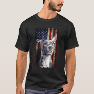 Camiseta Pitbull Bandera Americana Estados Unidos Perro Pat