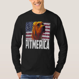 Camiseta Pitbull Bandera Americana Perro Mamá Papá Patrióti