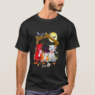 Camiseta Pitbull Bruja Calabaza Momia Pitbull Perro de Hall