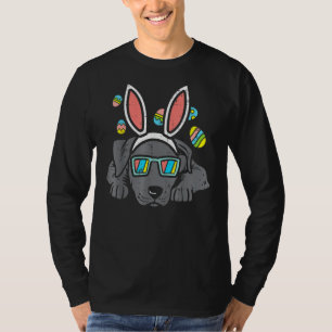Camiseta Pitbull Bunny Ears Glasses Easter Eggs Cute Dog Ow