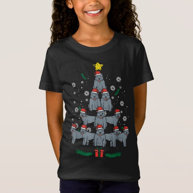 Camiseta Pitbull Christmas Tree Pit Dog Xmas (Anverso)