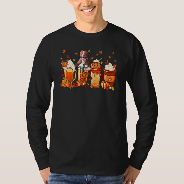 Camiseta Pitbull Coffee Drink Pumpkin Spice Latte Autumn Fa (Anverso)