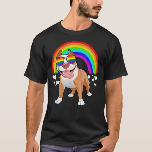 Camiseta Pitbull Con Gafas De Sol Arcoiris Orgullo Gay Lgbt