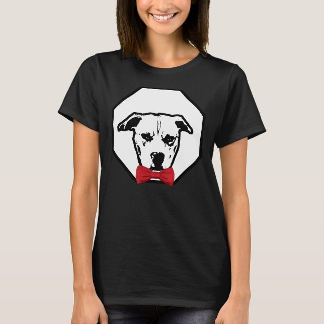 Camiseta Pitbull Con Raza De Perro Tradicional De Tazón Roj (Anverso)