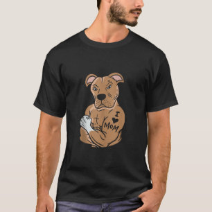 Camiseta Pitbull Con Tattoo Amo A Mamá Por Dueña De Pitbul