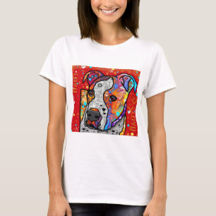 Camiseta Pitbull cósmico - colorido brillante - idea del