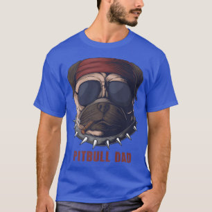 Camiseta Pitbull Dad American Pit Bull Dog US Flag 4th Of J