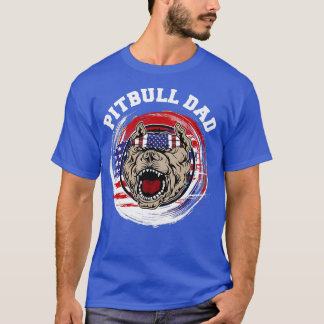 Camiseta Pitbull Dad American Pit Bulldog Bandera Estadouni