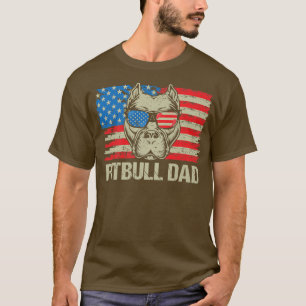 Camiseta Pitbull Dad American Pit Bulldog Bandera Estadouni