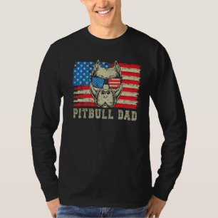 Camiseta Pitbull Dad American Pit Bulldog Bandera Estadouni