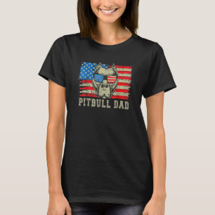 Camiseta Pitbull Dad American Pit Bulldog Bandera Estadouni