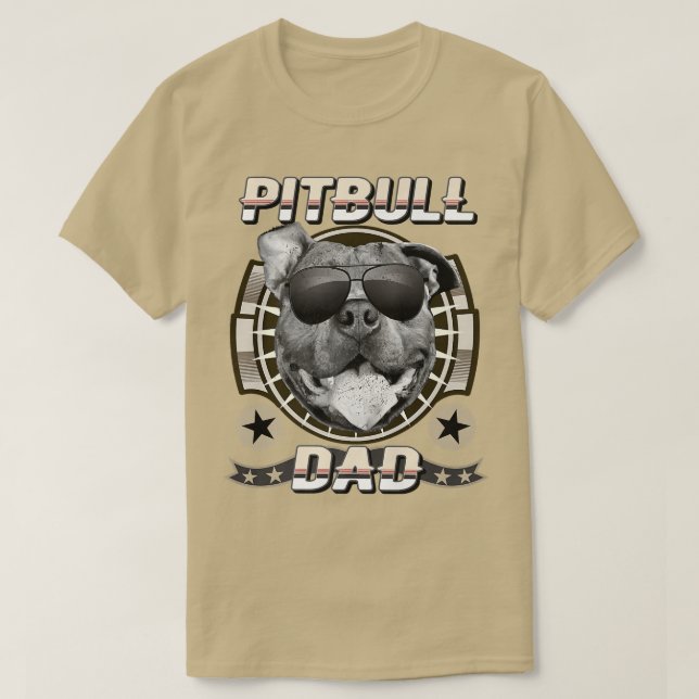 Camiseta Pitbull Dad Proud Pit Bull Dog Father Retro Cool D (Diseño del anverso)