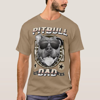 Camiseta Pitbull Dad Proud Pit Bull Dog Father Retro Cool D