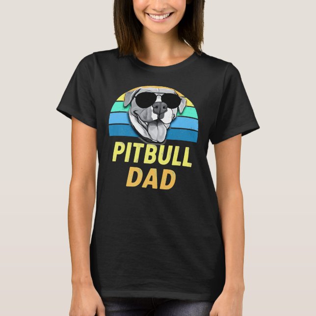 Camiseta Pitbull Dad Retro Funny Pit Bull Awareness (Anverso)