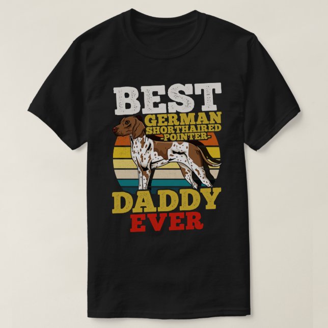 Camiseta Pitbull Daddy Dog Dad Day Retro 1 (Diseño del anverso)