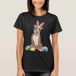 Camiseta Pitbull Dog Easter Day Bunny Eggys Pascua B