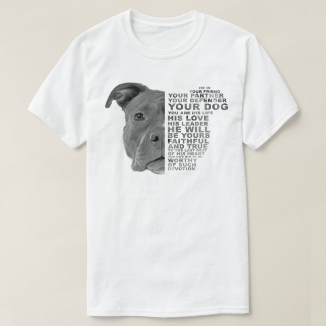 Camiseta Pitbull Dog Es Tu Amigo Tu Pareja Que Haces (Diseño del anverso)