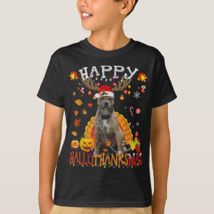 Camiseta Pitbull Dog Happy Hallothanksmas Halloween Thanksg