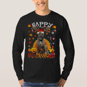 Camiseta Pitbull Dog Happy Hallothanksmas Halloween Thanksg