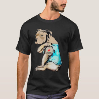Camiseta Pitbull Dog I Love Daddy Tattoo Funny Daddy Pitbul