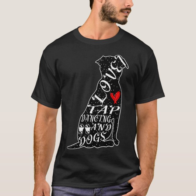 Camiseta Pitbull Dog Silhouette Me Encanta El Baile De Tap  (Anverso)