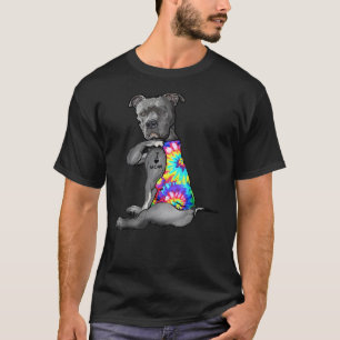 Camiseta Pitbull Dog Tattoo Amo a Mamá Día de la Madre