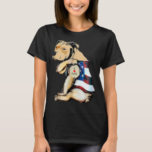 Camiseta Pitbull Dog Tattoo Amo A Papá Perfecto