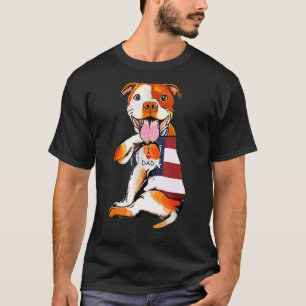 Camiseta Pitbull Dog Tattoo I Love Dad