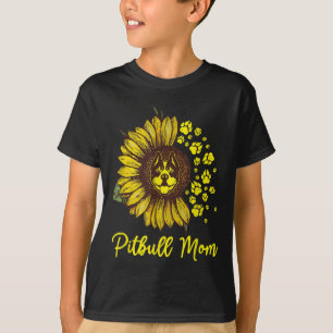 Camiseta Pitbull Dog Tattoo I Love Mom Tattooed Lover Mothe