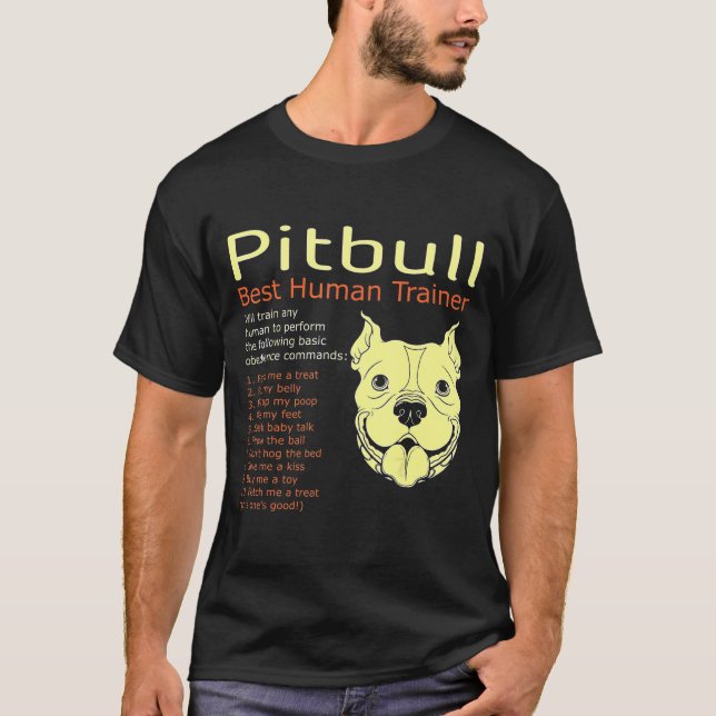 Camiseta Pitbull El Mejor Entrenador Humano Capacitará A Cu (Anverso)