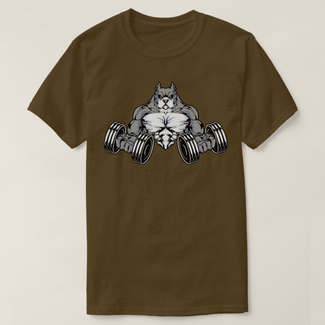 Camiseta Pitbull en Bodybuilding with Dumbbels (Diseño del anverso)
