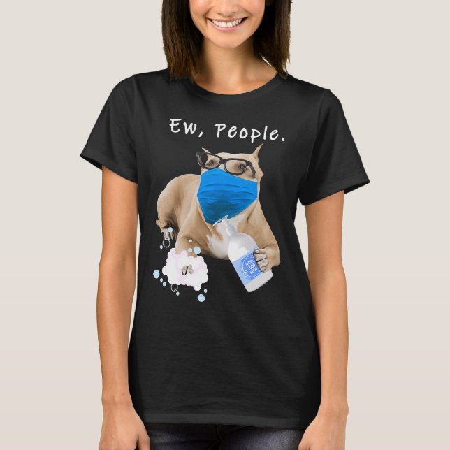 Camiseta Pitbull Ew People Dog Con Un Funn De Perro De Másc (Anverso)