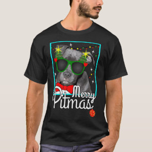 Camiseta Pitbull Funny Pit Bulldog Navidades Merry Pitmas