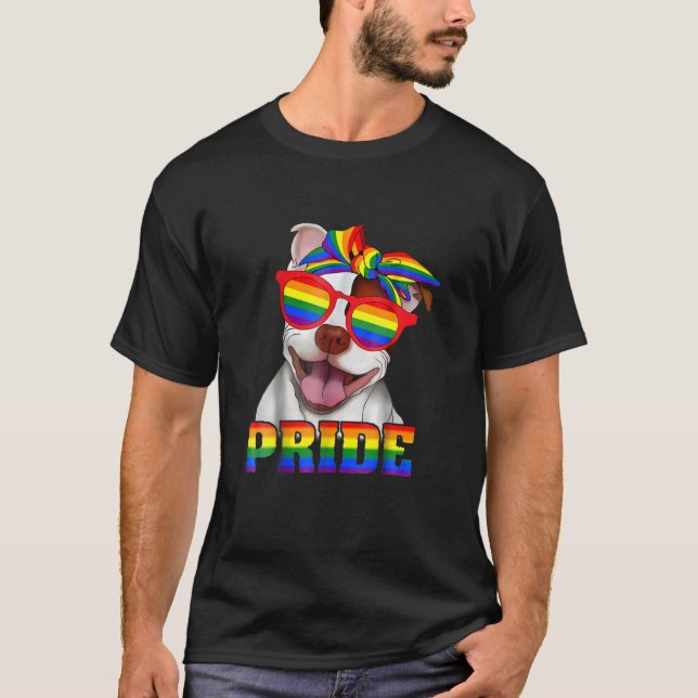 Camiseta Pitbull Gay Pride Dog Pit Bull LGBT (Anverso)