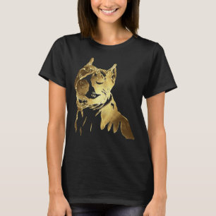 Camiseta Pitbull Golden Dog Face Pit Bull