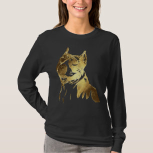 Camiseta Pitbull Golden Dog Face Pit Bull