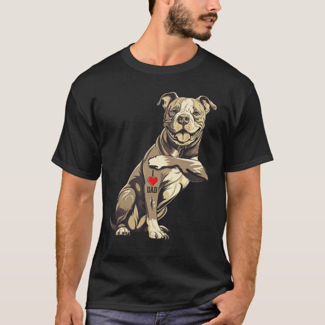 Camiseta Pitbull I Love Dad Pit Bullerrier Pettie Dog Owner (Anverso)