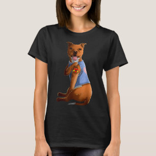 Camiseta Pitbull I Love Mom Funny Pitbull Tattooed 306
