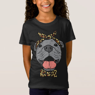 Camiseta Pitbull Leopard Print Bandana Pitties Dog Lover Ow