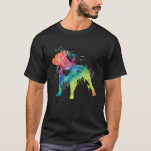 Camiseta Pitbull Love Watercolor Zen Pit bull