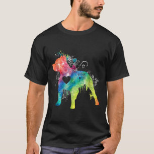 Camiseta Pitbull Love Watercolor Zen Pit Bull Tee Shirt